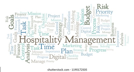 Hospitality Management Word Cloud, Made With Text Only.