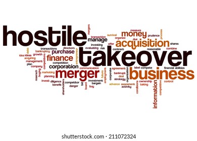 Hostile Takeover Concept Word Cloud Background