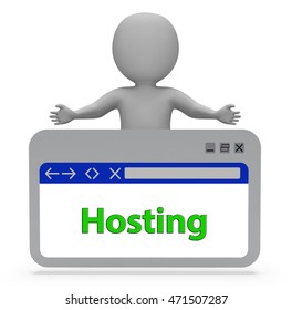 Hosting Webpage Meaning Internet Website 3d Rendering
