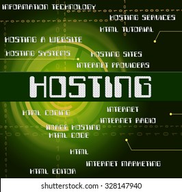 Hosting Word Showing Web Computer And Server