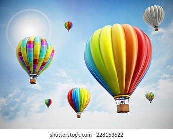 Origami Made Colorful Hot Air Balloon Stock Vector (Royalty Free ...