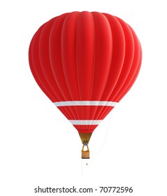 Hot Air Balloon Isolated On A White Background