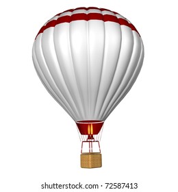 Hot Air Balloon Isolated On A White Background