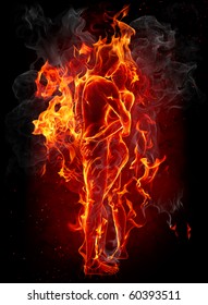 Hot couple. Fiery man and woman.