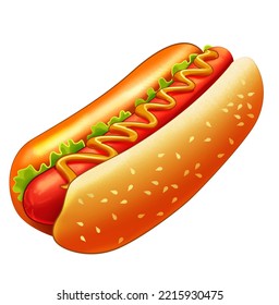 Hot Dog Illustration , Hot Dog Clip Art