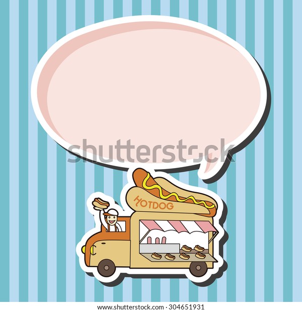 hot dog shop car,\
cartoon speech icon