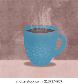 hot drink background coffee cup tee cafe morning object design brown morning wooden fresh caffeine espresso black table aroma mug breakfast closeup illustration banner  