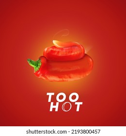 Too Hot To Handle: A Creative Poster Concept For Spicy Food Products Such As Hot Burger, Hot Pizza, Chili Products, Etc. Useful For Poster Design, Branding, Hoarding, Banner And Advertising. 