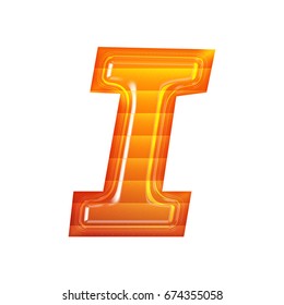 52 Hot orange glass uppercase or capital letter in a 3d illustration ...