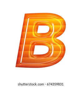 52 Hot orange glass uppercase or capital letter in a 3d illustration ...