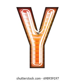 52 Hot orange glass uppercase or capital letter in a 3d illustration ...