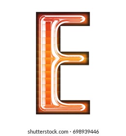 52 Hot orange glass uppercase or capital letter in a 3d illustration ...