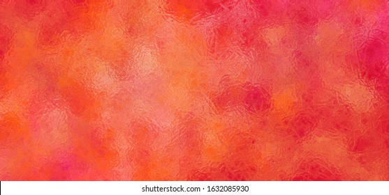 Hot Orange And Red Mottled Background With Glass Texture Effect And Brush Stroke Line Pattern With Soft Blur