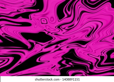 Hot Pink And Black Digital Abstract Creative Background From Curved Lines. Illustration