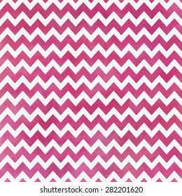 Hot Pink Watercolor Chevron Pattern On White Background