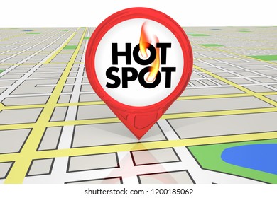 Hot Spot Popular Location Map Pin 3d Illustration