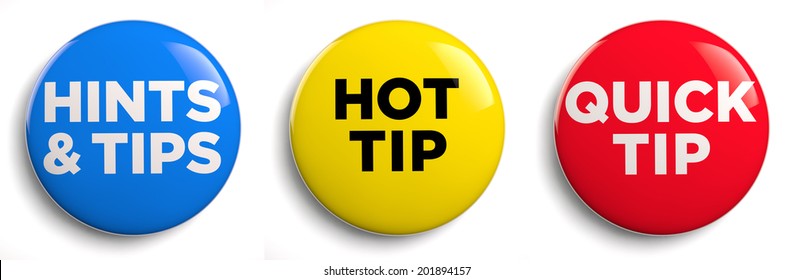 Hot tip and hints and tips icons. Clipping path included.