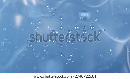 hot-2 molecular structure, 3d model molecule, psychedelic drug structural chemical formula view from a microscope
