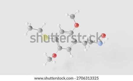 hot-2 molecule 3d, molecular structure, ball and stick model, structural chemical formula psychedelic drug