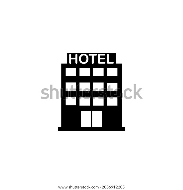 Hotel\
building icon isolated on white background\
