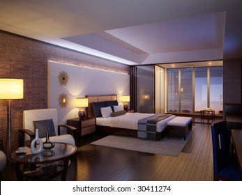 Hotel room. Design a room in the hotel