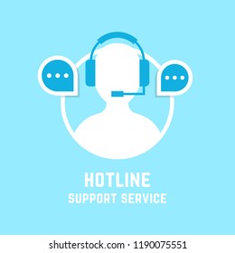 hotline with assistant manager. flat style trend modern design illustration on white background