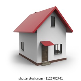 house 3d isolated in white background