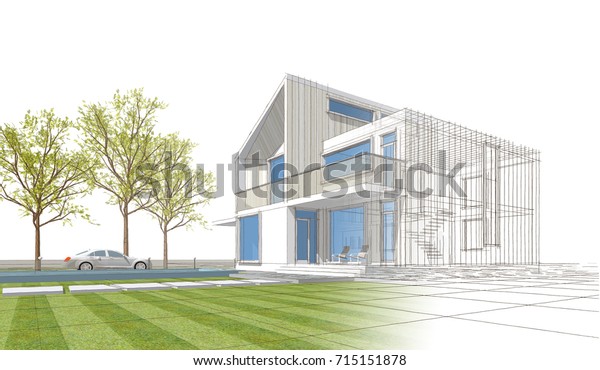house,\
architectural sketch, 3d\
illustration