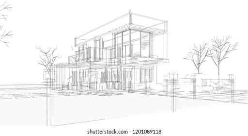 Hand Sketch Interior Design Space Stock Illustration 580633963