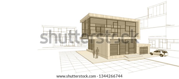 house building, 3d\
illustration