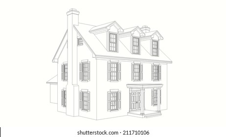 house building sketch