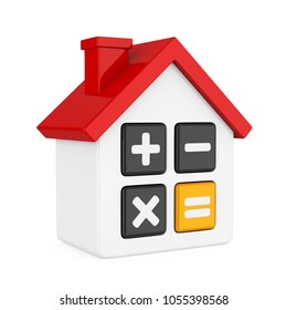 House Calculator Icon Isolated. 3D Rendering