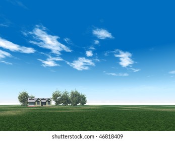 House in a field