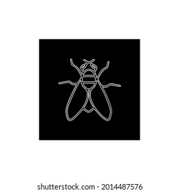 House Fly Icon Logo Symbol Illustration Silhouette Black And White