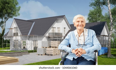 House Handicapped Accessible And Age Appropriate For Old Woman In A Wheelchair (3D Rendering)