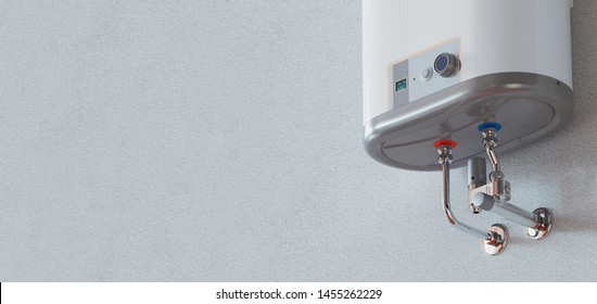 House Heating Concept, Modern Home Gas Fired Boiler, 3d Rendering