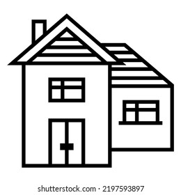 House Icon Illustration. Black And White, Monochrome, Simple House Exterior Illustration. Simple Home Icon Design For Your Design Projects.