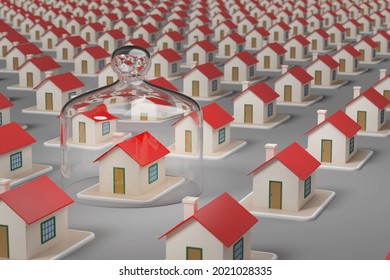 House Inside Bell Jar Safety Concept Stock Illustration 2021028335 ...