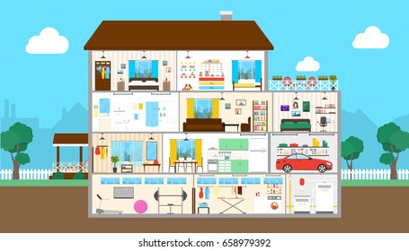 Home Interior Sky Background Stock Vector (Royalty Free) 211471948