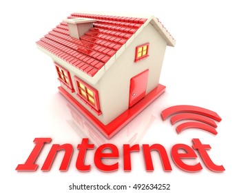 house (Internet concept). 3D rendering.