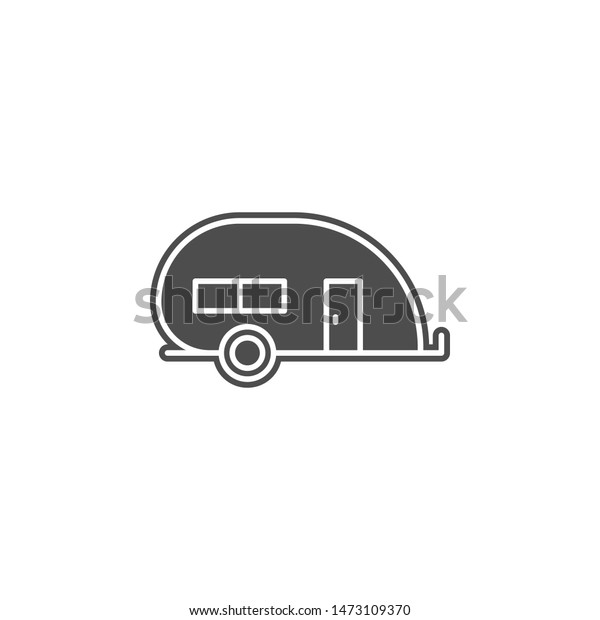 House on wheels\
icon. Simple glyph, flat illustration of summer icons for ui and\
ux, website or mobile\
application