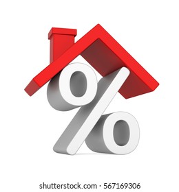 House Percent Symbol 3d Rendering Stock Illustration 567169306 ...