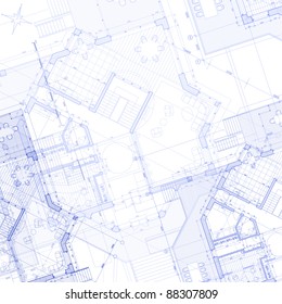 House plan - architecture blueprint. Bitmap copy my vector