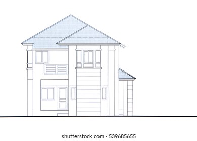 House Plan Front View Stock Illustration 539685655 | Shutterstock