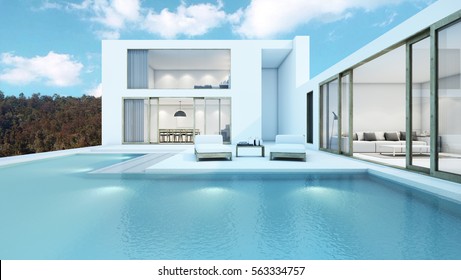 House With Pool Design Minimal - 3D Render