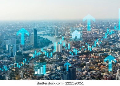 House prices increase, real estate values skyrocket. more mortgages,big city during daytime panoramic view of the high-rise city - Powered by Shutterstock