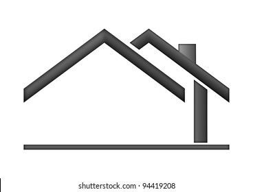 The house roof as a logo - Illustration