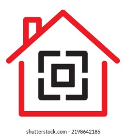 House For Sale Icon. Data In QR Code, Illustration 