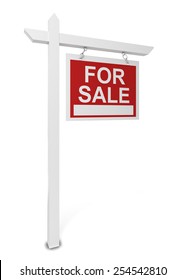 House For Sale Sign. 3d Illustration Isolated On White Background 