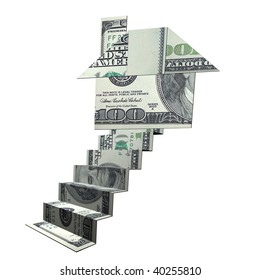 House Shape Money Origami Art Illustration